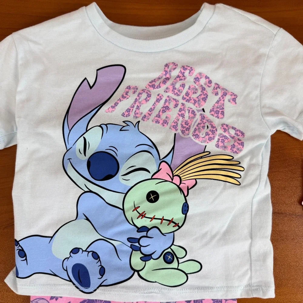 Disney Stitch Best Friends Shorts Set Girls Size 3